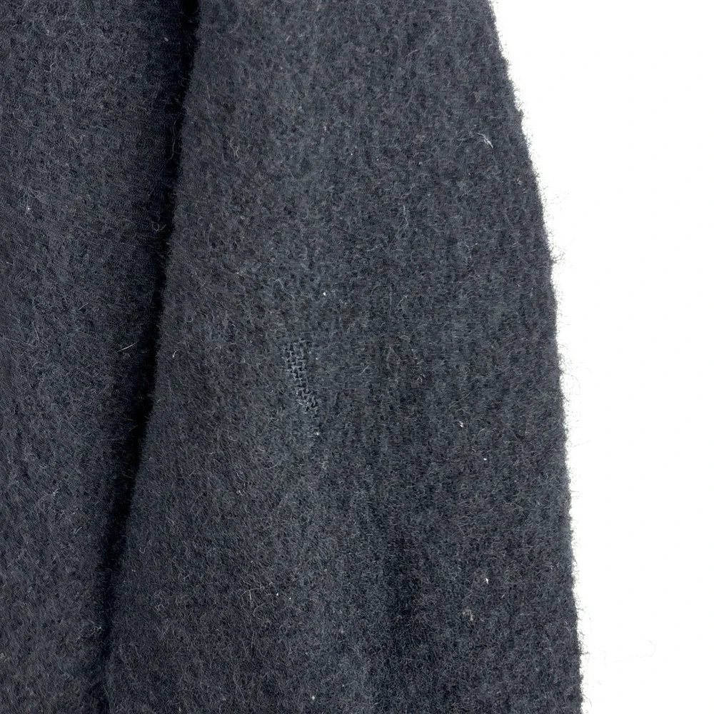 Vintage 1980s Black Christian Dior Women's Cropped Boiled‎ Wool Blazer Size 12 - Picture 9 of 11